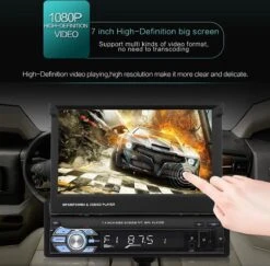 TechU™ T38 Autoradio 1 Din 7 Inch HD + Afstandsbediening | Bluetooth - USB - AUX - SD | Bluetoothradio | Handsfree Bellen | Autoradio Met Scherm | Stembediening -Auto-Onderdelen 1200x1182 7