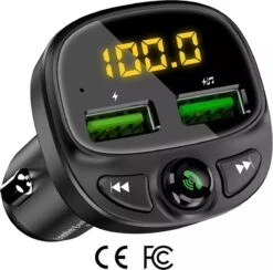 ISHIVA Premium Bluetooth FM Transmitter - 2x Fast Charger 3.4A USB Poort - Capaciteit Tot 64GB SD Kaart Of USB - Aluminiumlegering - Autolader - Carkit - Autoradio - Fm Transmitter Bluetooth Auto - Fm Transmitter Iphone - Fm Transmitter Auto