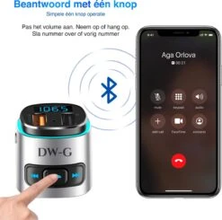 DW-G Bluetooth FM Transmitter - Auto Lader - Carkit - Handsfree - MP3 - USB - SD Kaart - Snel Lader - Bluetooth Audio Receiver -Auto-Onderdelen 1200x1188