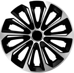 NRM - Stig Extra Wieldoppen 14" - Zilver & Zwart- Set Van 4 Stuks - ABS / Duurzaam / Resistant