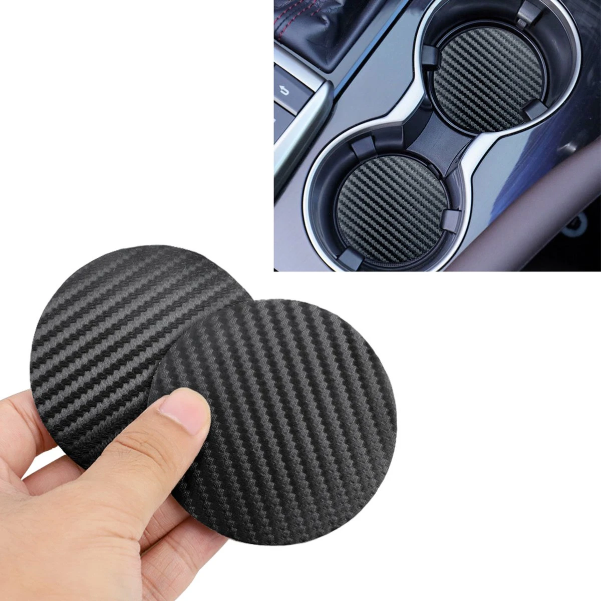 Merkloos Set Van 2 Bekerhouder Inleggers - Carbon Look - Geschikt Voor Oa. Audi, BMW, Mercedes, Skoda, Volkswagen, Kia, Volvo, Peugeot, Renault, JEEP, Mitsubishi, Opel, Honda, Toyota, Hyundai - Carbon Bekerhouders Onderzetters - Auto Accessoires 3 Merkloos Set Van 2 Bekerhouder Inleggers - Carbon Look - Geschikt Voor Oa. Audi, BMW, Mercedes, Skoda, Volkswagen, Kia, Volvo, Peugeot, Renault, JEEP, Mitsubishi, Opel, Honda, Toyota, Hyundai - Carbon Bekerhouders Onderzetters - Auto Accessoires