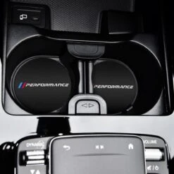 Merkloos Set Van 2 Bekerhouder Inleggers - Performance - Geschikt Voor BMW - Past Bij Oa. BMW 1-serie / 3-serie / 5-serie / E46 / E90 / E92 / M3 / M4 / M5 / X1 / X3 / X5 - Foam Bekerhouders Onderzetters - Zwart Met Rood - Auto Accessoires -Auto-Onderdelen 1200x1200 1038