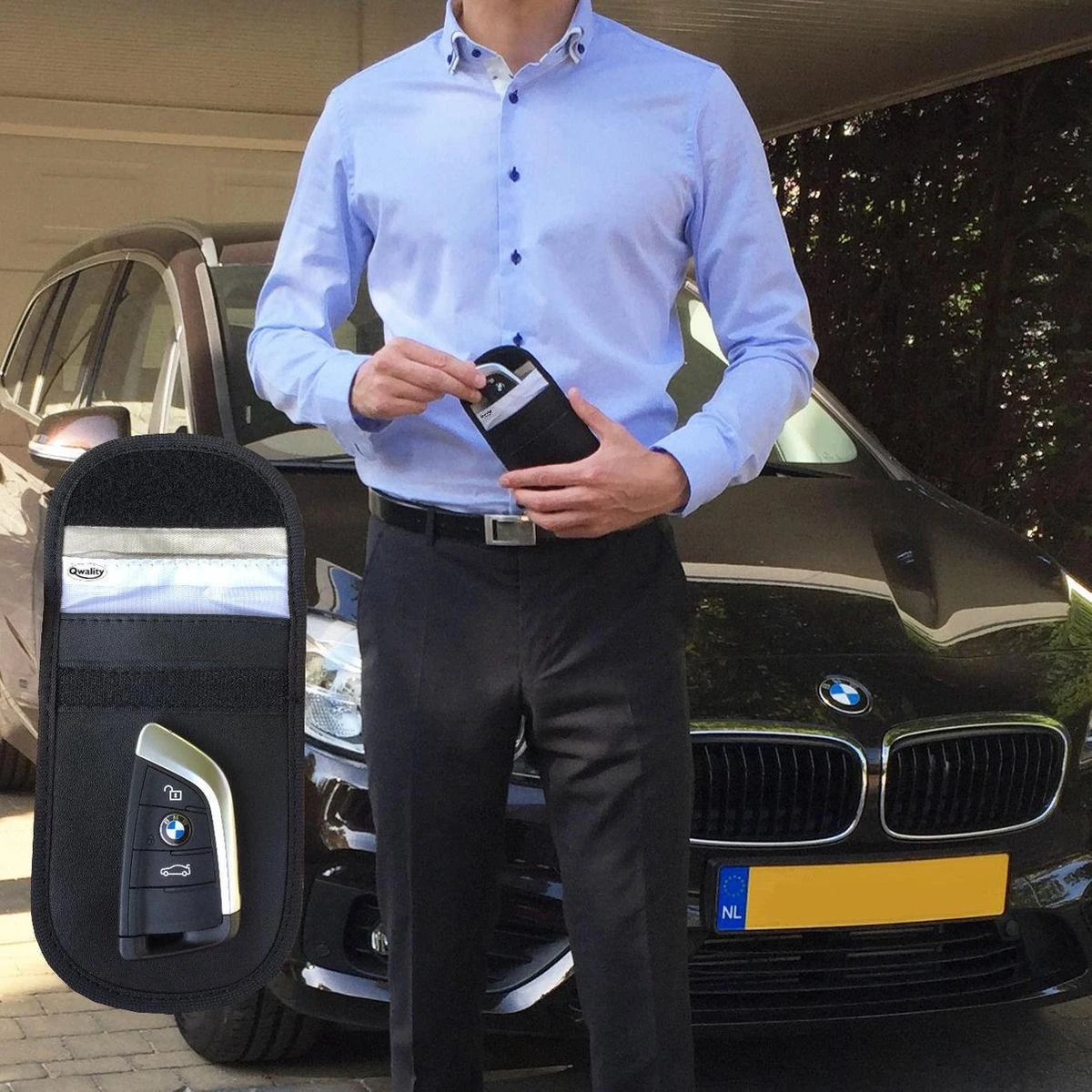 Faraday Kooi Hoesje (2 PACK) + 2x RFID Kaarthouders - Autosleutel RFID Antidiefstal - Keyless Entry Go Sleutel Etui - Qwality4u 9 Faraday Kooi Hoesje (2 PACK) + 2x RFID Kaarthouders - Autosleutel RFID Antidiefstal - Keyless Entry Go Sleutel Etui - Qwality4u - Afbeelding 7