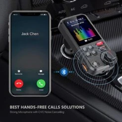 Igoods Bluetooth FM Transmitter - 170 ° Rotatie Auto Radio Adapter - Met 1,8-inch Kleurenscherm - Handsfree Bellen - Ondersteunt QC3.0 Opladen, Treble En Bass Sound Muziekspeler - Zwart -Auto-Onderdelen 1200x1200 168