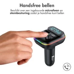 IMoshion FM Transmitter - Bluetooth Transmitter / Receiver Voor In De Auto - Handsfree Bellen & Muziek Afspelen Via O.a. Spotify - Carkit & Autolader Met USB-C -Auto-Onderdelen 1200x1200 171