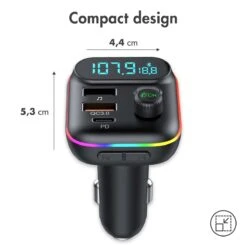 IMoshion FM Transmitter - Bluetooth Transmitter / Receiver Voor In De Auto - Handsfree Bellen & Muziek Afspelen Via O.a. Spotify - Carkit & Autolader Met USB-C -Auto-Onderdelen 1200x1200 174