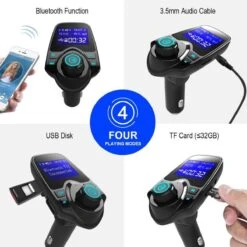 T11 / Bluetooth Transmitter / Carkit / FM Transmitter / Bluetooth Carkit / Oplader / Handsfree Bellen / Draadloos Muziek Streamen / Microfoon / Radio / 4 Play Modes / + *GRATIS AUX Kabel* -Auto-Onderdelen 1200x1200 186