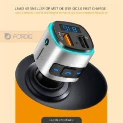 ForDig Draadloze FM Transmitter Met Bluetooth 4.2 En USB 3.0 Quick Charge - Auto Carkit Met Fast Charge USB Poort En LED Scherm - Autolader Met Micro SD En USB-input - Handsfree Bellen - Muziek Streamen - Voice Navigatie - Telefoon Opladen -Auto-Onderdelen 1200x1200 198