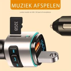 ForDig Draadloze FM Transmitter Met Bluetooth 4.2 En USB 3.0 Quick Charge - Auto Carkit Met Fast Charge USB Poort En LED Scherm - Autolader Met Micro SD En USB-input - Handsfree Bellen - Muziek Streamen - Voice Navigatie - Telefoon Opladen -Auto-Onderdelen 1200x1200 200