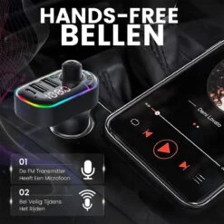 Apeiron FM Transmitter - Bluetooth - Autolader - Draadloze Carkit - RGB Light - 2x Fastcharger USB Poort - USB-C Poort - Handsfree Bellen - Voor Alle Telefoons - FM Transmitter Auto - Bluetooth 5.0 -Auto-Onderdelen 1200x1200 209
