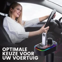 Apeiron FM Transmitter - Bluetooth - Autolader - Draadloze Carkit - RGB Light - 2x Fastcharger USB Poort - USB-C Poort - Handsfree Bellen - Voor Alle Telefoons - FM Transmitter Auto - Bluetooth 5.0 -Auto-Onderdelen 1200x1200 211