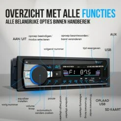Strex Autoradio Met Bluetooth Voor Alle Auto's - USB, AUX En Handsfree - Afstandsbediening - Enkel DIN Auto Radio Met Ingebouwde Microfoon -Auto-Onderdelen 1200x1200 248