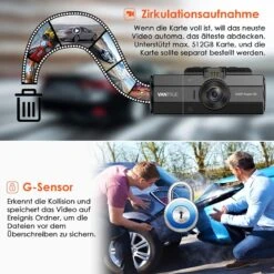 VANTRUE N2S 4K GPS Dashcam Dual Lens Camera 1440P+1440P Infrared Cut Night Vision, Car Camera For Front Or Rear, 24 Hour Parking Monitoring, 3840 X 2160P Front, 2 Inch 320° Super Capacitor With G Sensor, Max. 256 GB -Auto-Onderdelen 1200x1200 49