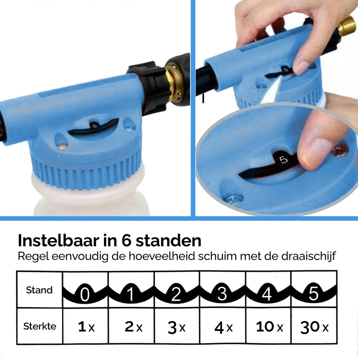 Dayshake Snow Foam Gun Voor Tuinslang - Inclusief Washandschoen - Foam Lance - Schuim Spuit Auto - Foam Cannon 7 Dayshake Snow Foam Gun Voor Tuinslang - Inclusief Washandschoen - Foam Lance - Schuim Spuit Auto - Foam Cannon - Afbeelding 5