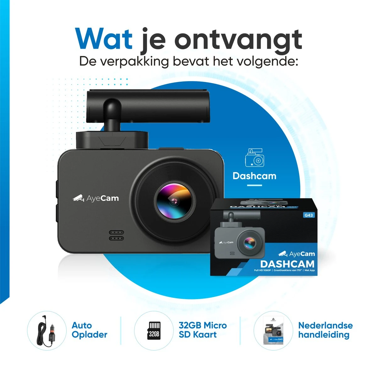 AyeCam Dashcam Pro Max - FULL HD & Nachtvisie – G-Sensor - Incl 32GB SD - Dashcam Voor Auto - Met App 9 AyeCam Dashcam Pro Max - FULL HD & Nachtvisie – G-Sensor - Incl 32GB SD - Dashcam Voor Auto - Met App - Afbeelding 7