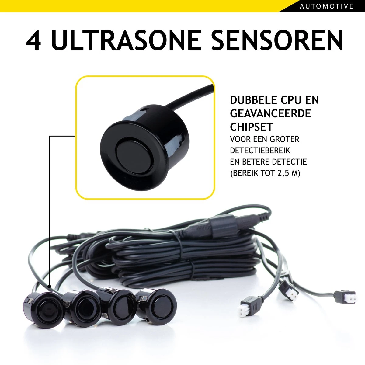Dunlop Parkeersensoren - 12 Volt - 78dB - Met Obstakel-Indicator En 4 Sensoren 6 Dunlop Parkeersensoren - 12 Volt - 78dB - Met Obstakel-Indicator En 4 Sensoren - Afbeelding 4