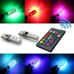 Merkloos T10 LED Bluetooth RGBW (set) [W5W LED Met Afstandbediening] [Wit - Blauw - Rood - Groen] -Auto-Onderdelen 1200x1200 675