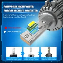 Merkloos Volkswagen Led H7 Koplampen Dimlicht 6000K 120W Donkergrijs (set) [Golf 6 / 7 - Passat - Touran - Tiguan - T-ROC] -Auto-Onderdelen 1200x1200 690