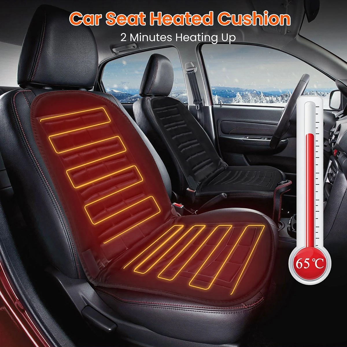 Autostoel Verwarmingskussen - Stoelverwarmingskussen Voor Auto - Rugkussen - Stoelverwarmers - Autostoel Verwarming - 12 V - Auto Zitkussen - Zwart - 7 Autostoel Verwarmingskussen - Stoelverwarmingskussen Voor Auto - Rugkussen - Stoelverwarmers - Autostoel Verwarming - 12 V - Auto Zitkussen - Zwart - - Afbeelding 5