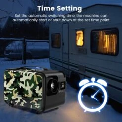 Merkloos Hcalory Standkachel - 5-8KW 12V - Luchtverwarming Vriezer Verwarming - LCD Luchtverwarmer - Voor Vrachtwagenjacht - Camouflage -Auto-Onderdelen 1200x1200 817