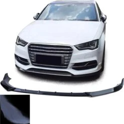 No Name Audi A3 8V 2012 T/m 2016 S Line Spoiler Voorspoiler Splitter Lip Hoogglans Zwart Sportback Limo