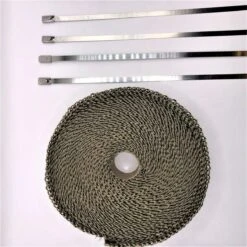 Uitlaat Wrap - Heat Wrap - Hitteband - Uitlaat Tape - Titanium Beige - 10m Rol - Uitlaat Band - Exhaust Wrap