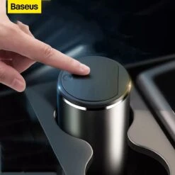 Auto Prullenbak - Auto Accessoires - Grijs - 500 ML - Mini Prullenbak - Prullenbak Voor Bekerhouder - Inclusief 30 Zakjes -