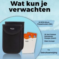 Faraday Kooi Hoesje (2 PACK) + 2X RFID Kaarthouders - Autosleutel RFID Antidiefstal - Keyless Entry Go Sleutel Etui - Qwality4u -Auto-Onderdelen 1200x1200 956