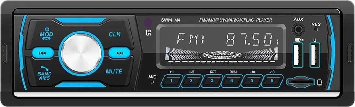 TechU™ Autoradio T93 – 1 Din Met Afstandsbediening – 7 Kleuren LCD Display – Bluetooth – AUX – USB – SD – DAB DAB+ FM Radio – Handsfree Bellen 3 TechU™ Autoradio T93 – 1 Din Met Afstandsbediening – 7 Kleuren LCD Display – Bluetooth – AUX – USB – SD – DAB DAB+ FM Radio – Handsfree Bellen