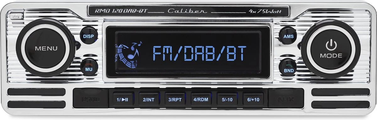 Caliber Autoradio Met Bluetooth 1 DIN USB 18 Voorkeurzenders Retro Look (RMD120BT) 3 Caliber Autoradio Met Bluetooth 1 DIN USB 18 Voorkeurzenders Retro Look (RMD120BT)