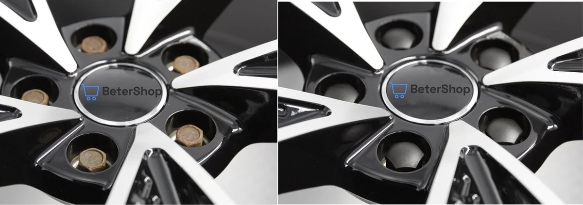 Wielmoerkapjes 17 Mm - Zwart Glans - Kunststof - Set Van 20 Stuks Incl. Tweezer Tool - Universeel 6 Wielmoerkapjes 17 Mm - Zwart Glans - Kunststof - Set Van 20 Stuks Incl. Tweezer Tool - Universeel - Afbeelding 4