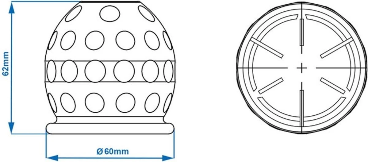 PROPLUS Pro Plus Trekhaakdop - Golfbal - Universeel - Zwart 4 PROPLUS Pro Plus Trekhaakdop - Golfbal - Universeel - Zwart - Afbeelding 2