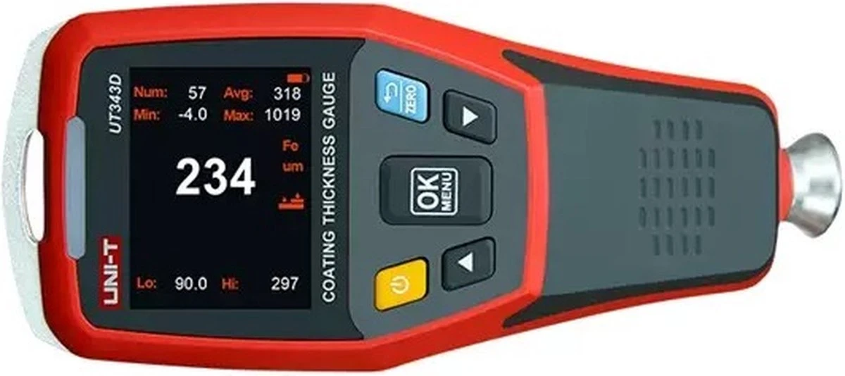 UNI-T UT343D - Nauwkeurige Lakdiktemeter / Laagdiktemeter / Schadedetectiemeter - 0 Tot 1250um 6 UNI-T UT343D - Nauwkeurige Lakdiktemeter / Laagdiktemeter / Schadedetectiemeter - 0 Tot 1250um - Afbeelding 4