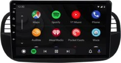 Fiat 500 Android Autoradio Zwart | 2007 T/m 2015 | CarPlay