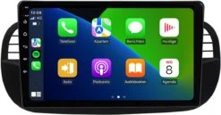 Fiat 500 Android Autoradio Zwart | 2007 T/m 2015 | CarPlay -Auto-Onderdelen 1200x625 5