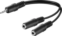 Goobay 3,5mm Jack Stereo Audio Splitter - Zwart - 0,20 Meter