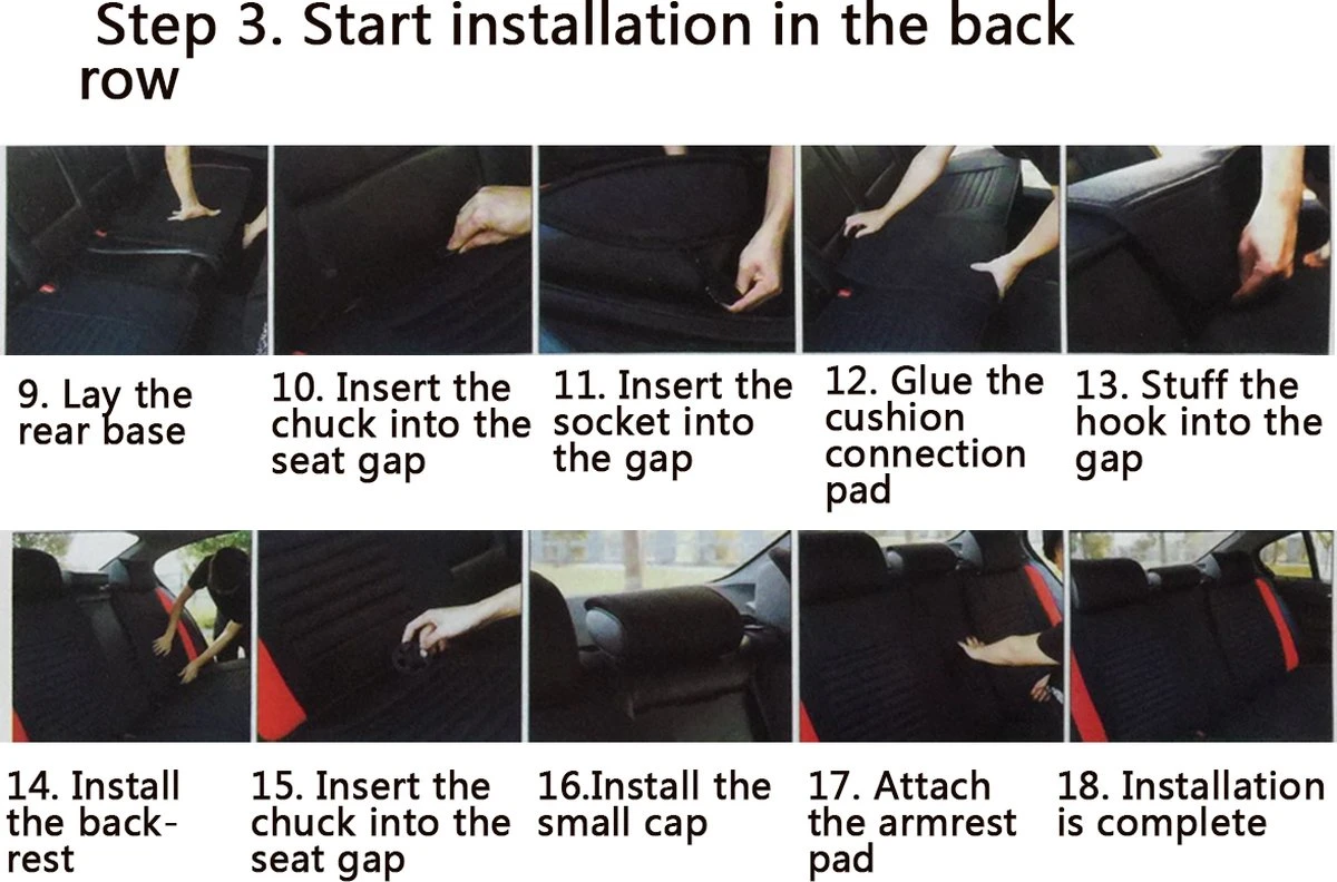 ELUTO Autostoelhoezen - Complete Set Van 5 Stoelen - Universeel - Past Altijd - Zwart 8 ELUTO Autostoelhoezen - Complete Set Van 5 Stoelen - Universeel - Past Altijd - Zwart - Afbeelding 6