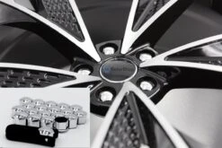 Wielmoerkapjes 17 Mm - Chrome - Kunststof - Set Van 20 Stuks Incl. Tweezer Tool - Universeel