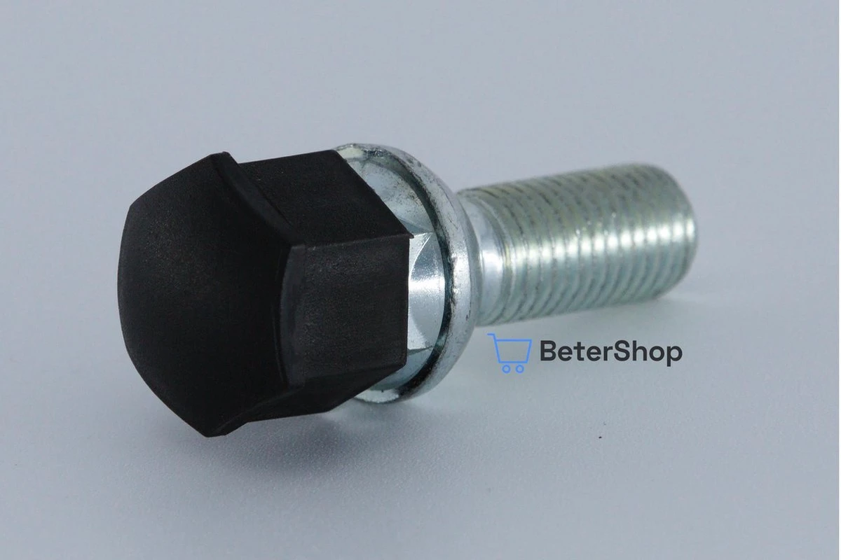 Wielmoerkapjes 17 Mm - Zwart Glans - Kunststof - Set Van 20 Stuks Incl. Tweezer Tool - Universeel 7 Wielmoerkapjes 17 Mm - Zwart Glans - Kunststof - Set Van 20 Stuks Incl. Tweezer Tool - Universeel - Afbeelding 5