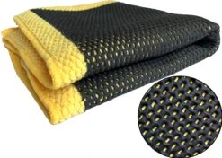 EPC® Klei Doek Auto – 3D Kleidoek – Geperforeerde Clay Towel Mitt - Auto Klei – Claybar – Auto Kleien Polijsten – Microvezel Reinigingsdoek – Hars, Teer, Vliegjes, Vogelpoep Verwijderen – Geel Zwart