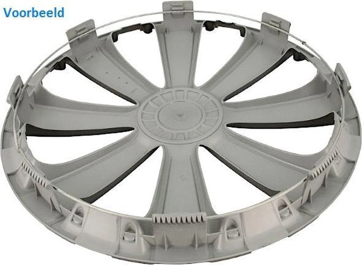 Versaco Stratos - Wieldoppen - Zwart/Zilver -15 Inch - 4 Stuks 6 Versaco Stratos - Wieldoppen - Zwart/Zilver -15 Inch - 4 Stuks - Afbeelding 4