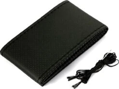 Stuurhoes - KunstLeer Met Draad - Hand Gestikt - Diameter Stuurwiel 37 - 38 CM - Zwart