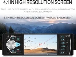 TechU™ T42 Autoradio 1 Din 4.1 Inch + Afstandsbediening En Stuurwiel Bediening – Bluetooth – USB – AUX – SD – FM Radio – Handsfree Bellen – Autoradio Met Scherm – Stembediening -Auto-Onderdelen 1200x901 4