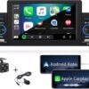 Boscer® 1Din Autoradio | 5' HD Touchscreen | Apple Carplay & Android Auto | Bluetooth, USB & MP5 | Achteruitrijcamera & Externe Microfoon -Auto-Onderdelen 1200x938