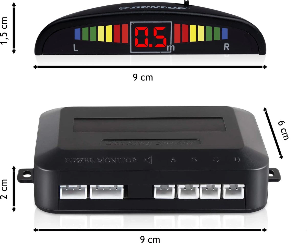 Dunlop Parkeersensoren - 12 Volt - 78dB - Met Obstakel-Indicator En 4 Sensoren 4 Dunlop Parkeersensoren - 12 Volt - 78dB - Met Obstakel-Indicator En 4 Sensoren - Afbeelding 2