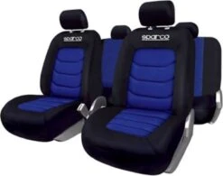 Stoelhoezenset Sparco Zwart / Blauw (11-delig) (ook Geschikt Voor Side-Airbags) -Auto-Onderdelen 1200x949