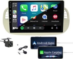 Boscer® Autoradio Android 11 - Fiat 500 2007-2015 - Apple Carplay & Android Auto (Draadloos) - 9'' Navigatiesysteem - Wit/Beige - Achteruitrijcamera 16 Boscer® Autoradio Android 11 - Fiat 500 2007-2015 - Apple Carplay & Android Auto (Draadloos) - 9'' Navigatiesysteem - Wit/Beige - Achteruitrijcamera -Auto-Onderdelen 1200x964 2