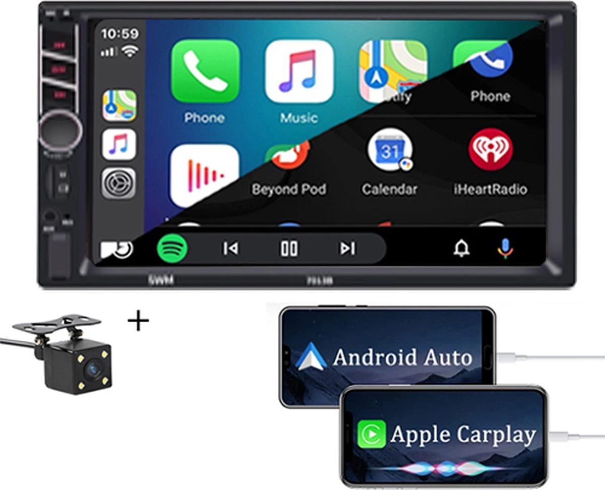 Boscer® Autoradio 2Din Universeel | Apple Carplay & Android Auto | 7' HD Touchscreen | USB - AUX - Bluetooth | Achteruitrijcamera 3 Boscer® Autoradio 2Din Universeel | Apple Carplay & Android Auto | 7' HD Touchscreen | USB - AUX - Bluetooth | Achteruitrijcamera