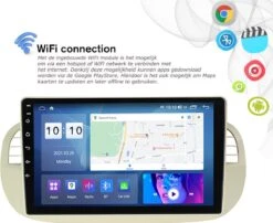 Boscer® Autoradio Android 11 - Fiat 500 2007-2015 - Apple Carplay & Android Auto (Draadloos) - 9'' Navigatiesysteem - Wit/Beige - Achteruitrijcamera 15 Boscer® Autoradio Android 11 - Fiat 500 2007-2015 - Apple Carplay & Android Auto (Draadloos) - 9'' Navigatiesysteem - Wit/Beige - Achteruitrijcamera -Auto-Onderdelen 1200x983