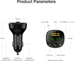 ISHIVA Premium Bluetooth FM Transmitter - 2x Fast Charger 3.4A USB Poort - Capaciteit Tot 64GB SD Kaart Of USB - Aluminiumlegering - Autolader - Carkit - Autoradio - Fm Transmitter Bluetooth Auto - Fm Transmitter Iphone - Fm Transmitter Auto -Auto-Onderdelen 1200x990 1